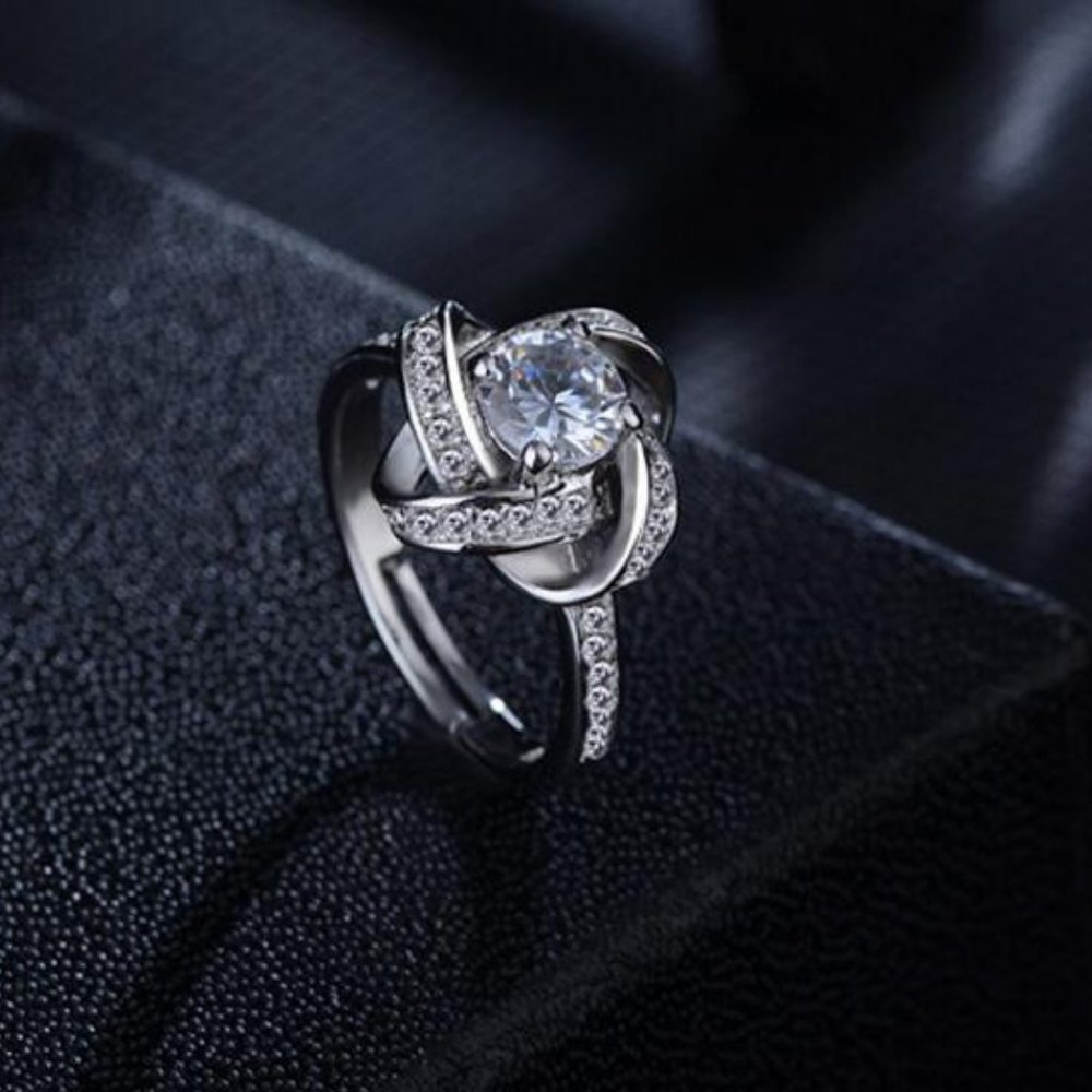 *NEW 925 Sterling Silver Diamond Infninity Ring - Picture 7 of 12